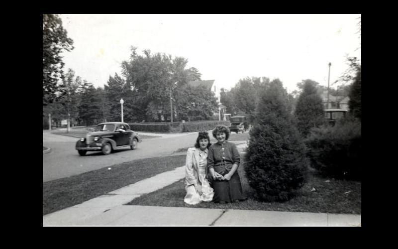 Jean on Campus at Northwest | Jean and her roommate, Virginia McGinness, on 4th Street in Maryville, Mo. Left: Jean Jennings Bartik.  Right: Virginia "Ginger" McGinness. (Courtesy of Jean JENNINGS Bartik Computing Museum)